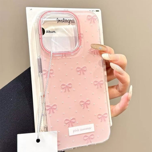 Girly Polka Dot Bow Phone Case